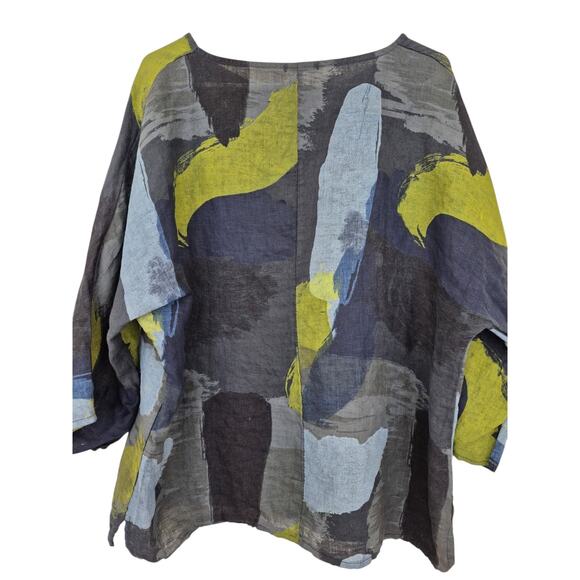 Linen Womens Top Oversized Lagenlook Art to Wear Flow Office Career Resort  XL - Picture 2 of 9